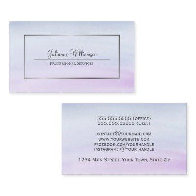 Simple Dusty Blue & Lilac Watercolor Wash Feminine