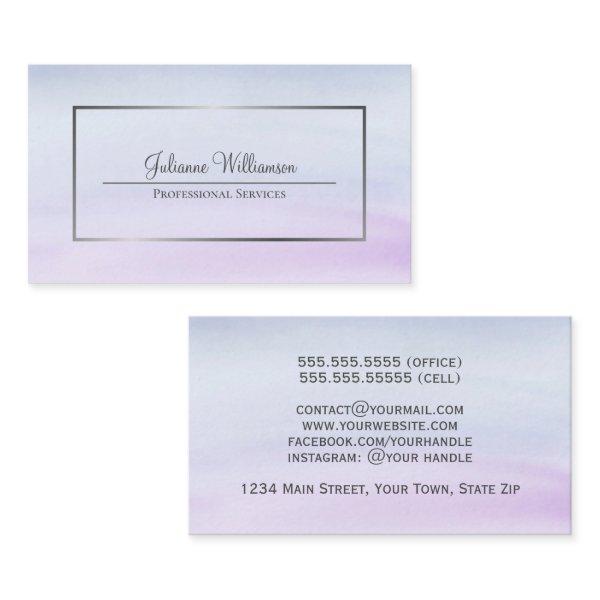 Simple Dusty Blue & Lilac Watercolor Wash Feminine