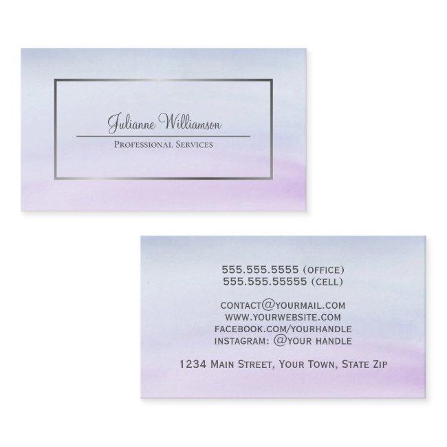 Simple Dusty Blue & Lilac Watercolor Wash Feminine