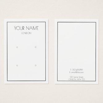 Simple earring display card with thin border