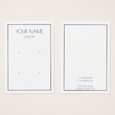 Simple earring display card with thin border