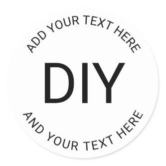 Simple Easy DIY Circular Text Template Classic Round Sticker