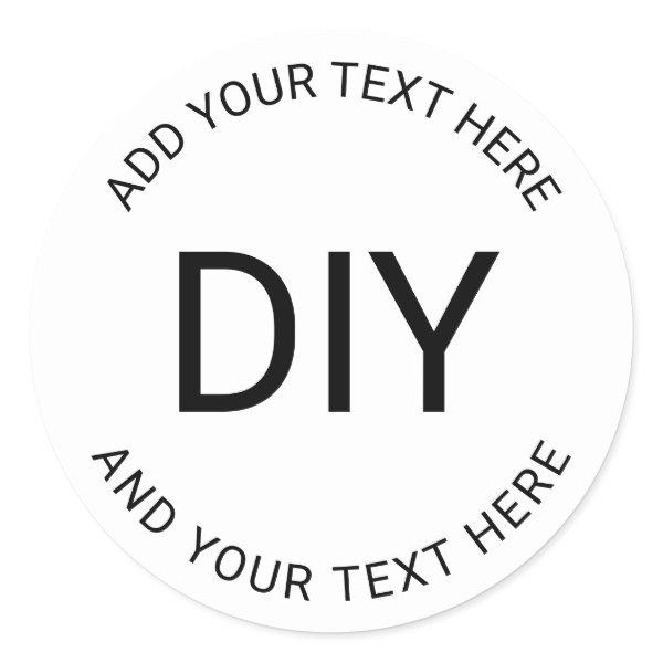 Simple Easy DIY Circular Text Template Classic Round Sticker