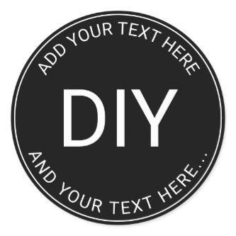Simple Easy DIY Circular Text w/Circle Template Classic Round Sticker