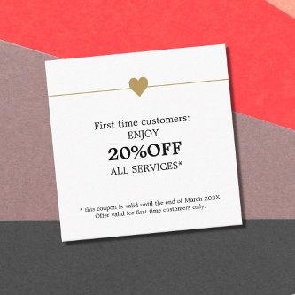 Simple Elegant Beauty Salon First Time Discount Card