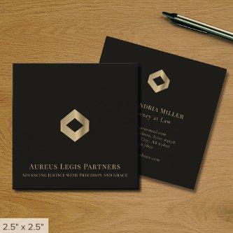 Simple Elegant Black and Gold Logo Square