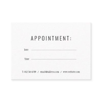 Simple Elegant Black and White Appointment Card