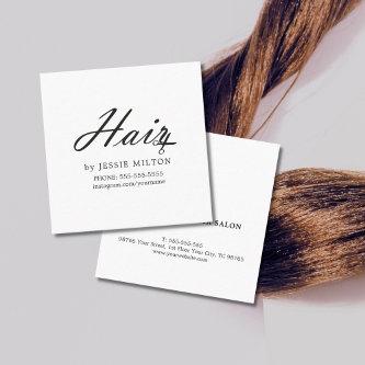 Simple Elegant Black and White Hair Stylist Square