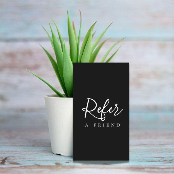 Simple Elegant Black and White Referral Card