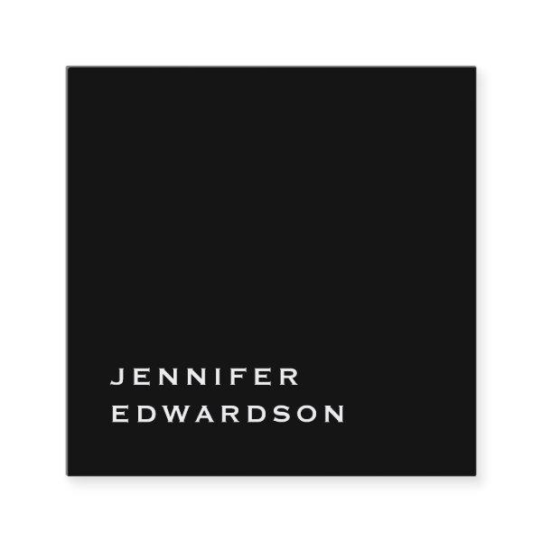 Simple elegant black minimalist professional squar square