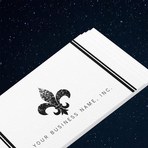 Simple Elegant Black Sequined Fleur De Lis