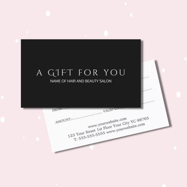 Simple Elegant Black White Gift Certificate