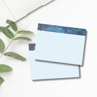 Simple Elegant Blue Circuit Board Computer Post-it Notes