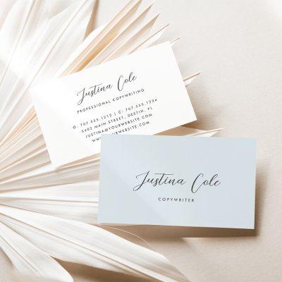 Simple Elegant Blue & Gray Calligraphy Script