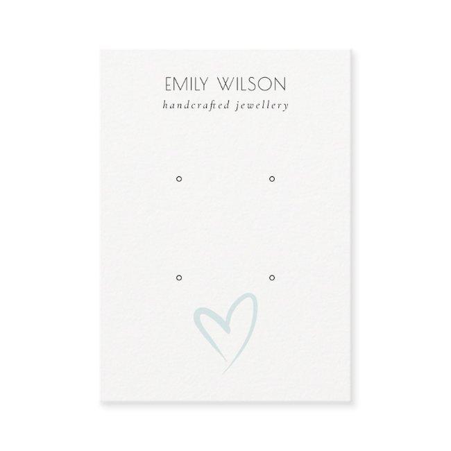 Simple Elegant Blue Heart 2 Stud Earring Display