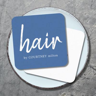 Simple Elegant Blue White Hair Stylist  Square