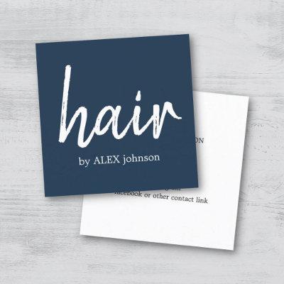 Simple Elegant Blue White Hair Stylist Square