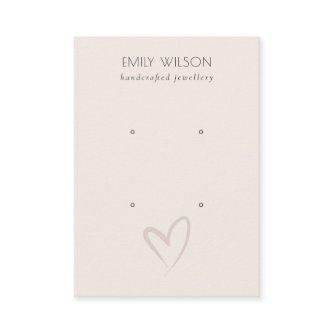 Simple Elegant Blush Heart 2 Stud Earring Display