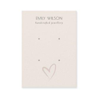 Simple Elegant Blush Heart 2 Stud Earring Display