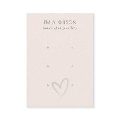 Simple Elegant Blush Heart 3 Stud Earring Display