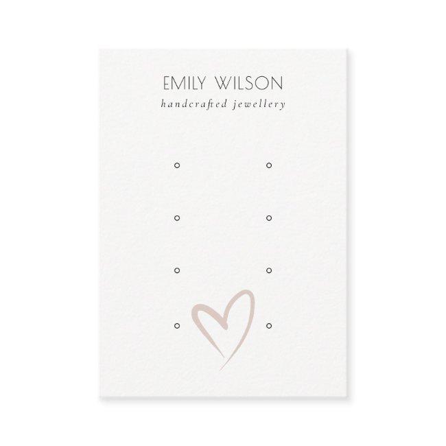 Simple Elegant Blush Heart 4 Stud Earring Display