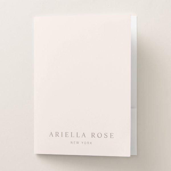 Simple Elegant Blush Pink Professional Minimalist  Pocket Folder