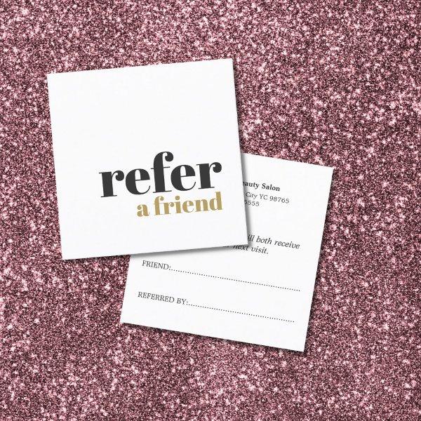 Simple Elegant Bold Beauty Salon Referral Card