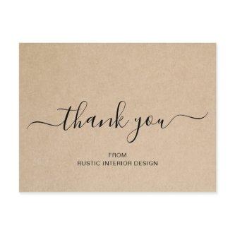 Simple Elegant Brown Business Thank You Postcard