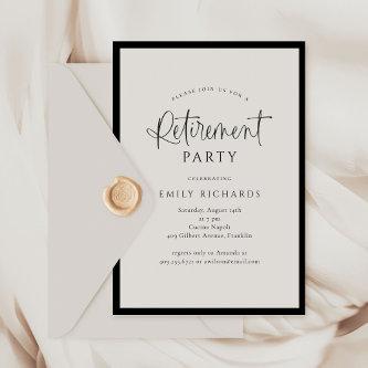 Simple Elegant Calligraphy Script Retirement Party Invitation