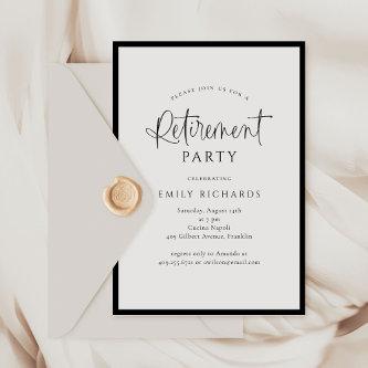 Simple Elegant Calligraphy Script Retirement Party Invitation