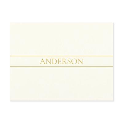 Simple Elegant Customizable Text | Gold Off White Postcard