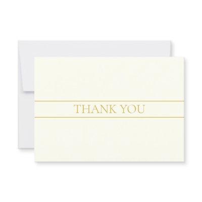 Simple Elegant Customizable Text | Gold Off White Thank You Card