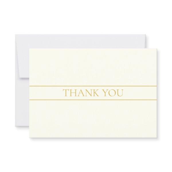 Simple Elegant Customizable Text | Gold Off White Thank You Card