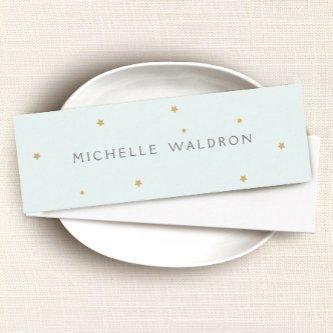 Simple Elegant Gold Stars Pastel Blue  Mini