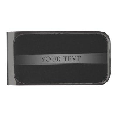 Simple Elegant Gradient Stripe Editable Color Gunmetal Finish Money Clip
