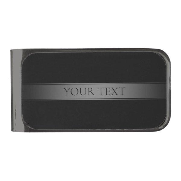 Simple Elegant Gradient Stripe Editable Color Gunmetal Finish Money Clip