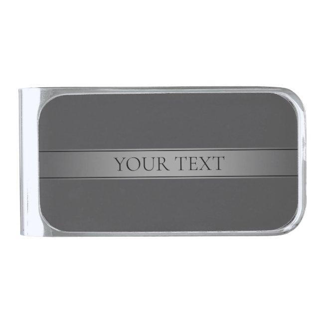 Simple Elegant Gradient Stripe Editable Color Silver Finish Money Clip