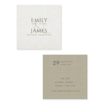 SIMPLE ELEGANT KRAFT WHITE TYPOGRAPHY WEDDING SQUARE