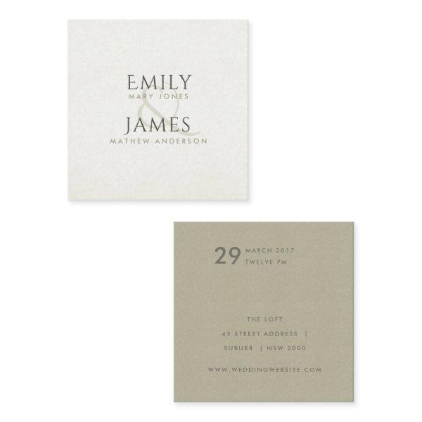 SIMPLE ELEGANT KRAFT WHITE TYPOGRAPHY WEDDING SQUARE