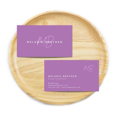 Simple Elegant Lavender Minimalist Two Monogram