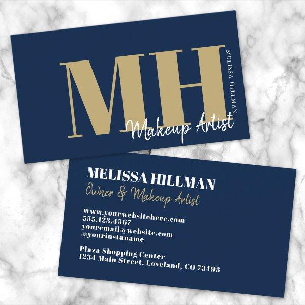 Simple Elegant Navy Blue Professional Monogram