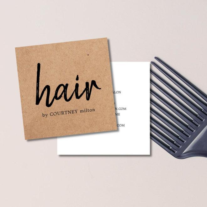 Simple Elegant Printed Kraft Black Hair Stylist Square