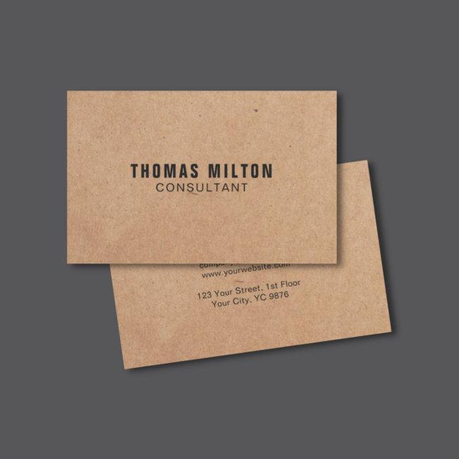 Simple Elegant PRINTED Kraft Paper Consultant