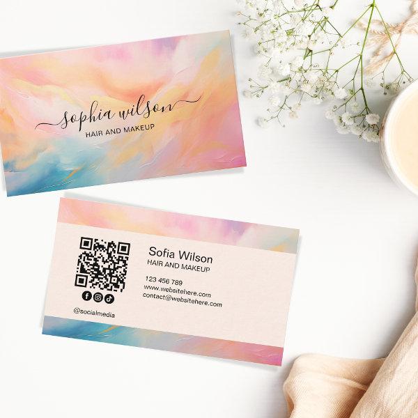 Simple Elegant Social Media Pastel Sky QR Code