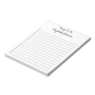 Simple Elegant Stylish Lined Checklist To Do List Notepad