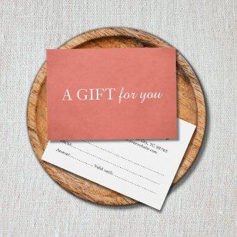 Simple Elegant Texture Rose Beauty GiftCertificate