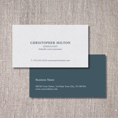 Simple Elegant Texture White Blue Consultant