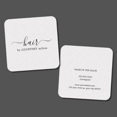 Simple Elegant Texture White Hair Stylist Square