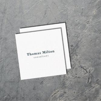 Simple Elegant White Blue Consultant Square