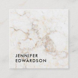 Simple elegant white gold marble professional square